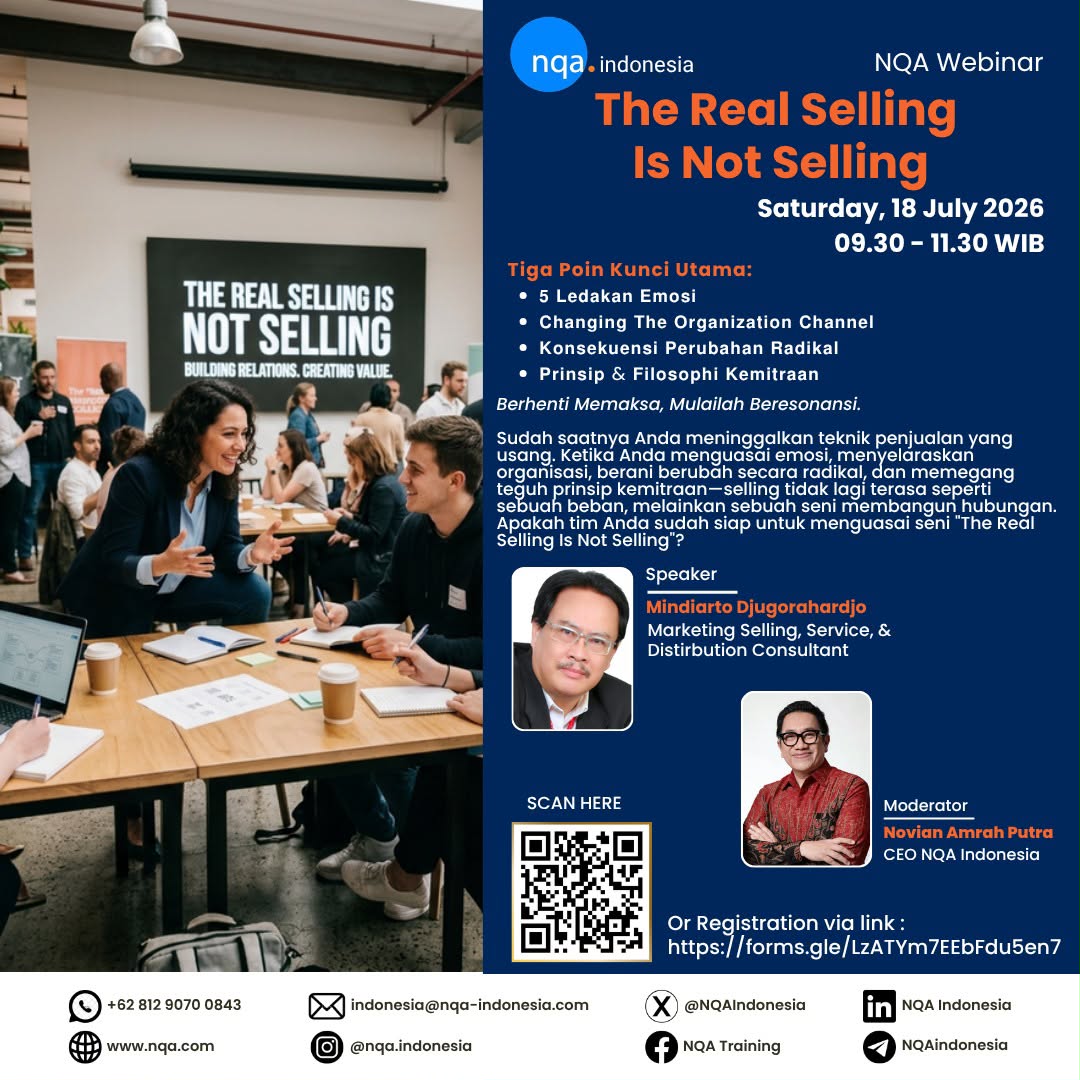 NQA FREE Webinar – The Real Selling Is Not Selling