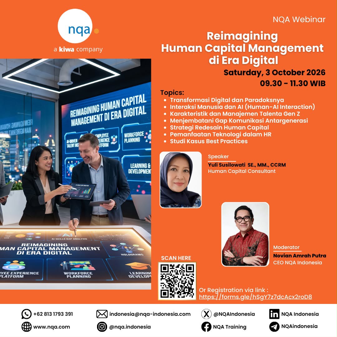 NQA FREE Webinar – Reimagining Human Capital Management di Era Digital