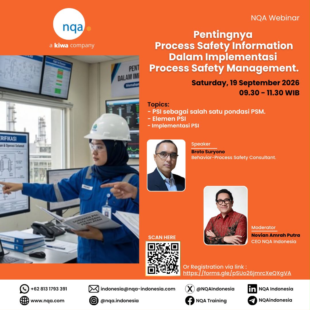 NQA FREE Webinar – Pentingnya Process Safety Information Dalam Implementasi Process Safety Management